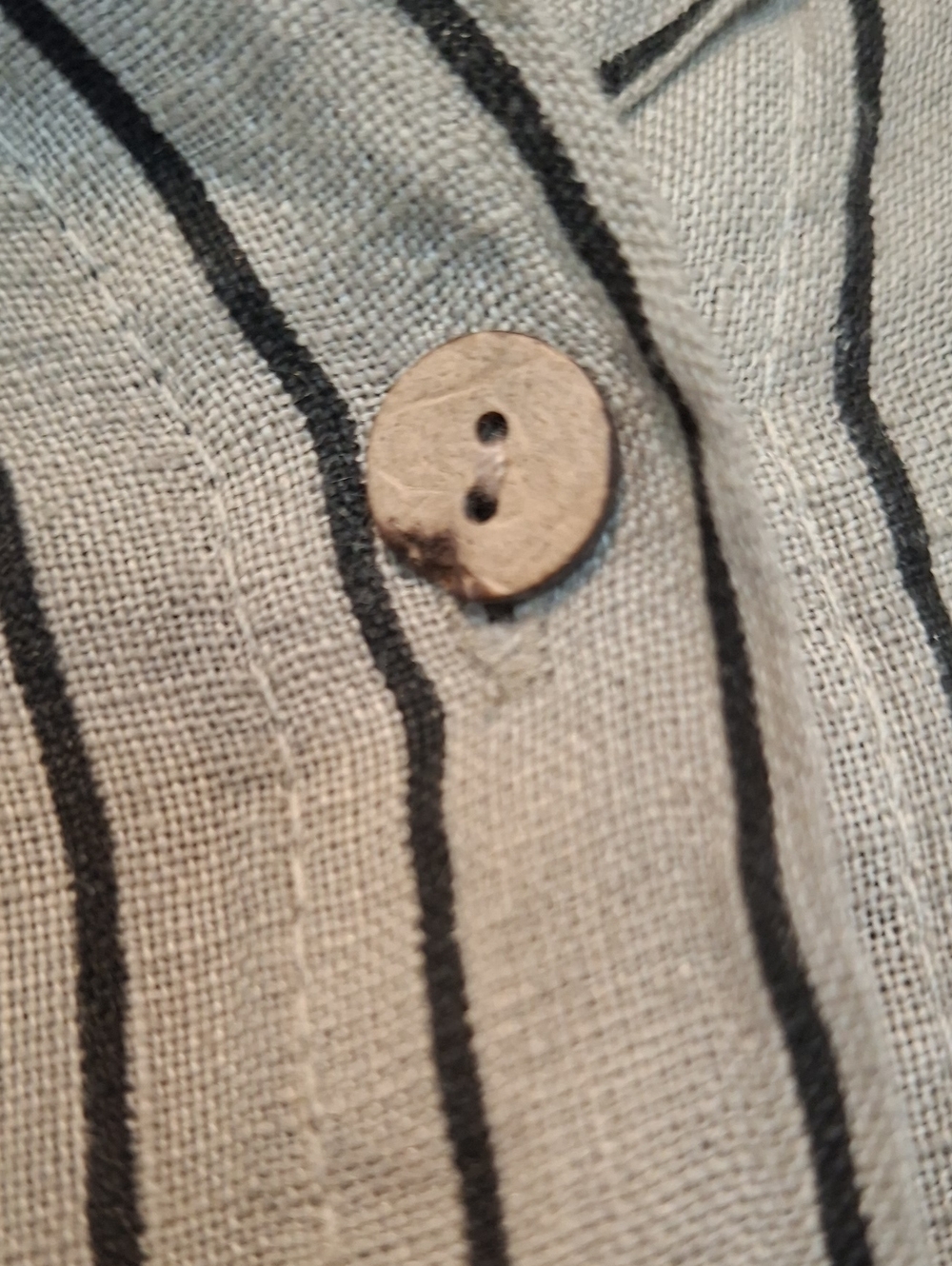 Linen Striped Button Down Blouse - Picture 6 of 6